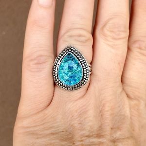 New Triplet Opal Silver Ring.